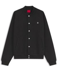HUGO - Interlock-Jersey Bomber Jacket With Stacked-Logo Trim - Lyst