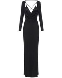 Elisabetta Franchi - Fitted Evening Dress With Draped Bodice - Lyst