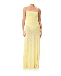 AFRM - Shea Rhinestone Sheer Maxi Dress With Bodysuit - Lyst