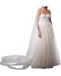 Mori Lee - Beaded With Sequins Cathedral Length Lace Wedding Veil - Lyst