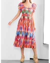 Thml - Flutter Sleeve Ikat Print Dress - Lyst