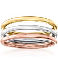 Ross-Simons - 14kt Tri-colored Gold Jewelry Set: 3 Polished Bands - Lyst