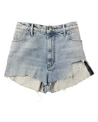 RTA - High Rise Raw Hem Denim Shorts - Lyst