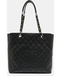 Chanel - Caviar Quilted Leather Cc Tote - Lyst