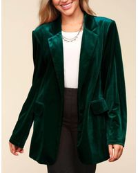 Haptics - Curvy Solid Velvet Blazer Jacket - Lyst