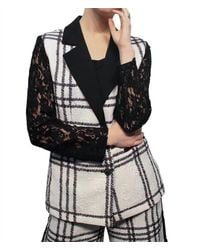 Berek - Plaid Texture And Lace Blazer - Lyst
