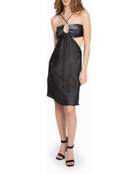 Nicole Miller - Garment Dyed Cut Out Mini Dress - Lyst