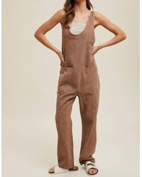 Wishlist - Cotton Open Back Denim Overalls - Lyst