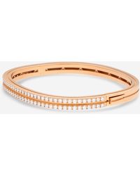 Roberto Coin - 18k Rose Diamond 2 Row Hinged Bangle Bracelet 7771884axbax - Lyst