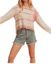 AEMI + CO - Mona Knit Stripe Pullover Sweater - Lyst