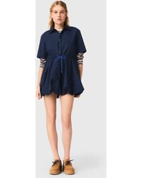 Maje - Short-Sleeved Cotton Bubble Dress - Lyst
