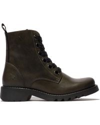 Fly London - Leather Lace-Up Ankle Boots - Lyst