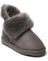 Dearfoams - Fireside By Perth Genuine Shearling Foldover Boot - Lyst