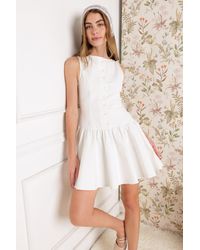 TRUEDAMES - Palm Picnic Woven Mini Dress - Lyst