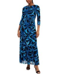 Anne Klein - Printed Long Maxi Dress - Lyst