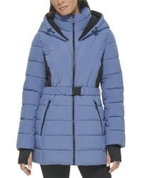 Kenneth Cole - Belted Stretch Puffer Coat - Lyst