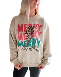 Oat Collective - Merry Merry Merry Christmas Sweatshirt - Lyst