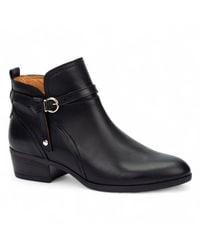 Pikolinos - Leather Ankle Bootie Zip Heel Boots - Lyst