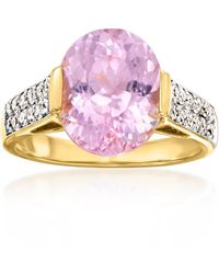 Ross-Simons - Kunzite Ring With Diamonds - Lyst