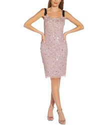 Adrianna Papell - Sequined Midi Cocktail And Party Dress - Lyst