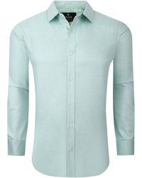 Tom Baine - Solid Linen Feel Long Sleeve Button Down - Lyst