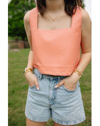 BuddyLove - Manning Vegan Leather Cropped Tank Top - Lyst