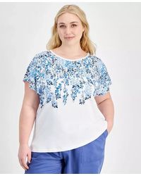 Tommy Hilfiger - Top Floral Cotton Short Sleeve Pullover Fts1219 - Lyst