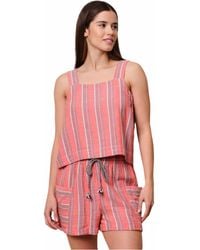 Sundry - Crossback Swing Striped Tank Top - Lyst