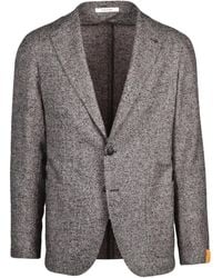 Tagliatore - Textured Virgin Wool-Blend Round Jacket - Lyst
