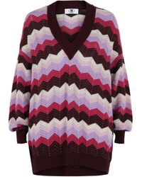 Missoni - Oversized V-Neck Zigzag Sweater - Lyst
