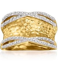 Ross-Simons - Diamond Hammered Ring - Lyst