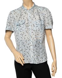 Weekend by Maxmara - Printed Silk Button Front Top - Lyst