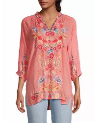 Johnny Was - Leona Floral Embroidered Tunic - Lyst