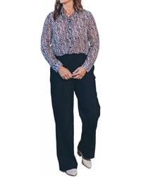 Doe And Rae - Printed Chiffon Button Down Top - Lyst