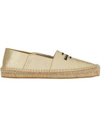 Ferragamo - Logo-Embroidered Metallic Espadrilles - Lyst