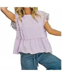 Bibi - Solid Jersey Tiered Top With Lace - Lyst