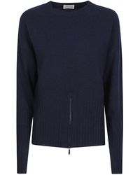 Drumohr - Over Round Neck Merino Wool-Cashmere Cropped Sweater - Lyst