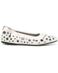 Golden Goose - Amy Eyelet Zip Ballet Flat Shoes - Lyst