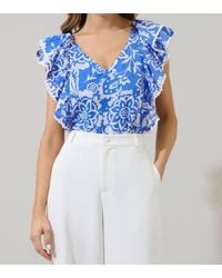 Sugarlips - Floral Ziva Ruffle Blouse - Lyst