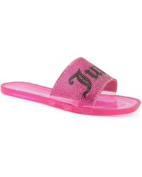 Juicy Couture - Hylton Logo Rhinestone Pool Slides - Lyst