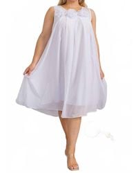 Karen T Design - Sleeveless A-Line Midi Dress With Floral Detail - Lyst