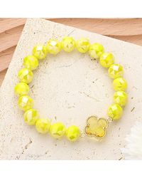 Fashnzfab - Quatrefoil Pointed Faceted Beaded Stretch Bracelet - Lyst