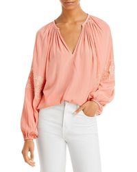 Ramy Brook - Fifi Keyhole Embroidered Blouse - Lyst