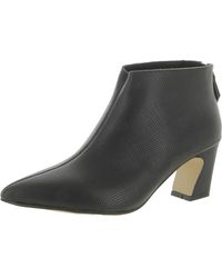 All Black - Sleek Angle Heel Bootie Leather Ankle Zipper Ankle Boots - Lyst