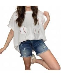 Bibi - Grand Slam Sequin Baseball Top - Lyst