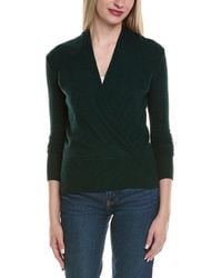 Sofiacashmere - Modern Faux Wrap Wool & Cashmere-Blend Sweater - Lyst