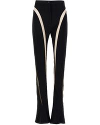 Mugler - Mesh Insert Leggings - Lyst