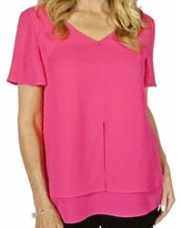 FRANK LYMAN - V-Neck Double Layers Chiffon Blouse - Lyst