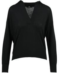 Alpha Studio - Extrafine Merino Wool Polo Knit Sweater - Lyst