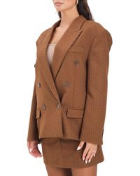 ViCOLO - Biscuit Viscose-Blend Double-Breasted Blazer - Lyst